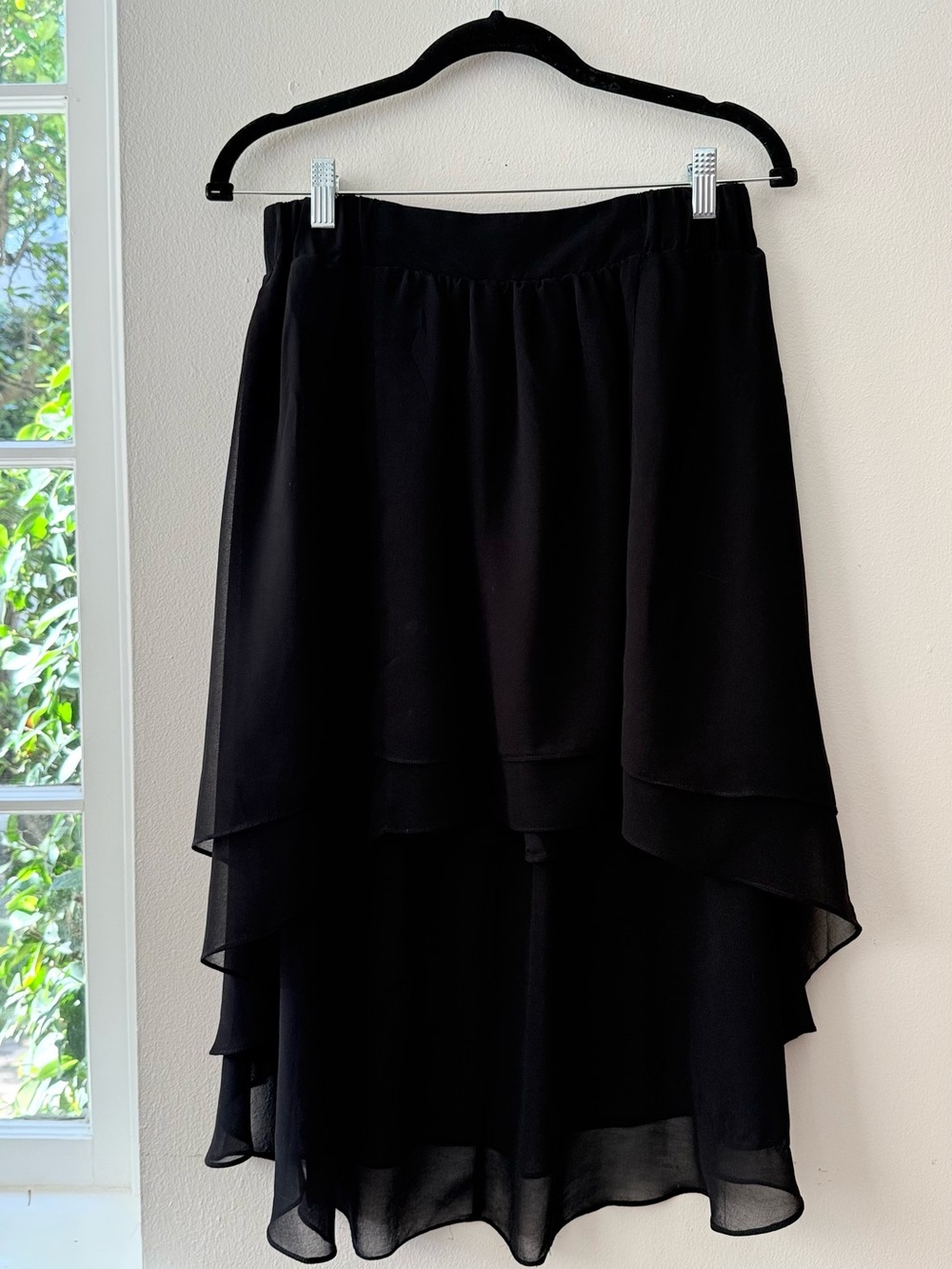 Staring at Stars Black Layered High-Low Chiffon Skirt